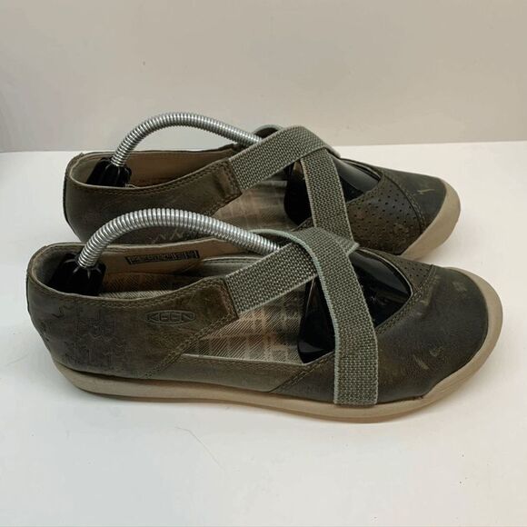 KEEN Lower East Side Mary Jane Flat‎ Shoes Green Leather 1017143 Womens 7 US - Picture 1 of 9